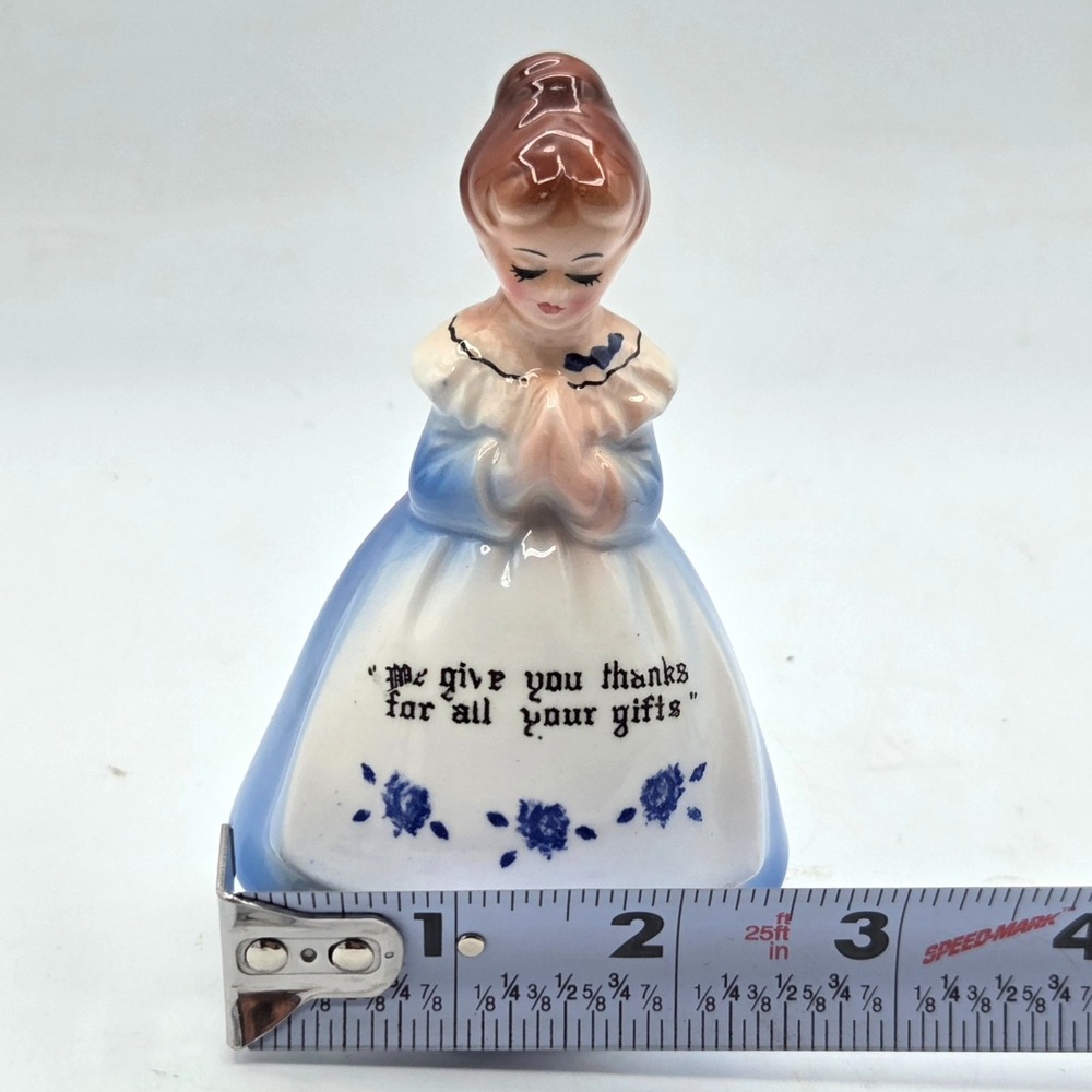 Vintage Blue Praying Girl Salt or Pepper Shaker 1950s Enesco - Picture 3 of 5